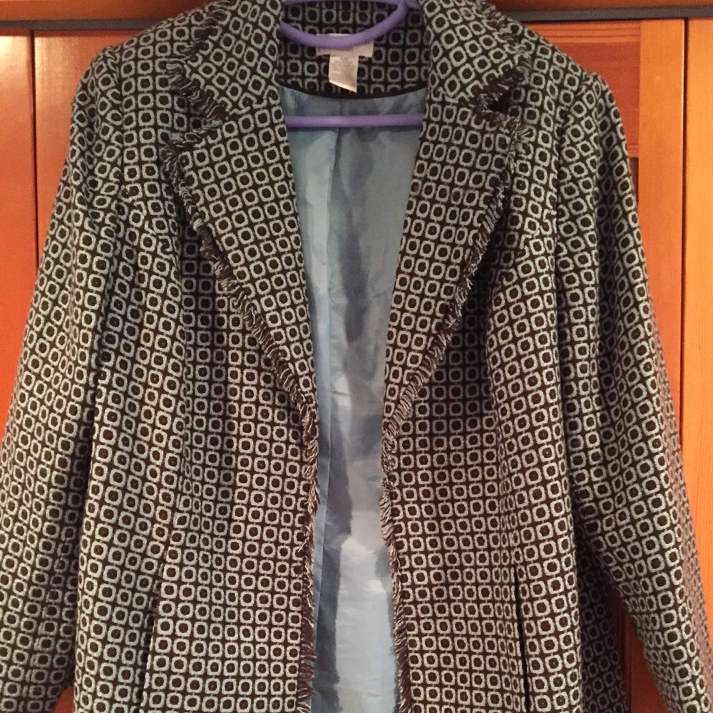 Black and Tiffany blue tweed -like jacket 🧥 16W